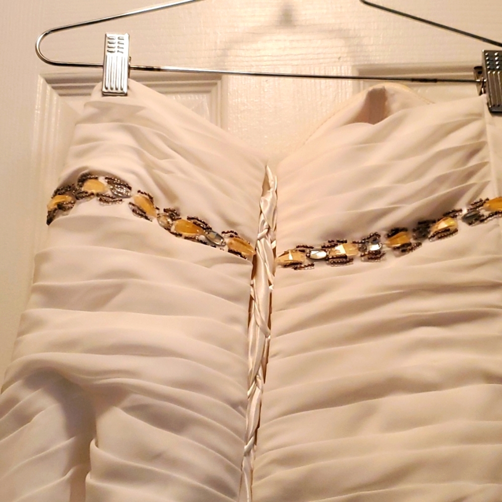 GRECIAN WEDDING GOWN BY LIGHT IN THE BOX SIZE 16 - Picture 7 of 10
